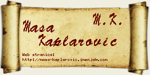 Maša Kaplarović vizit kartica